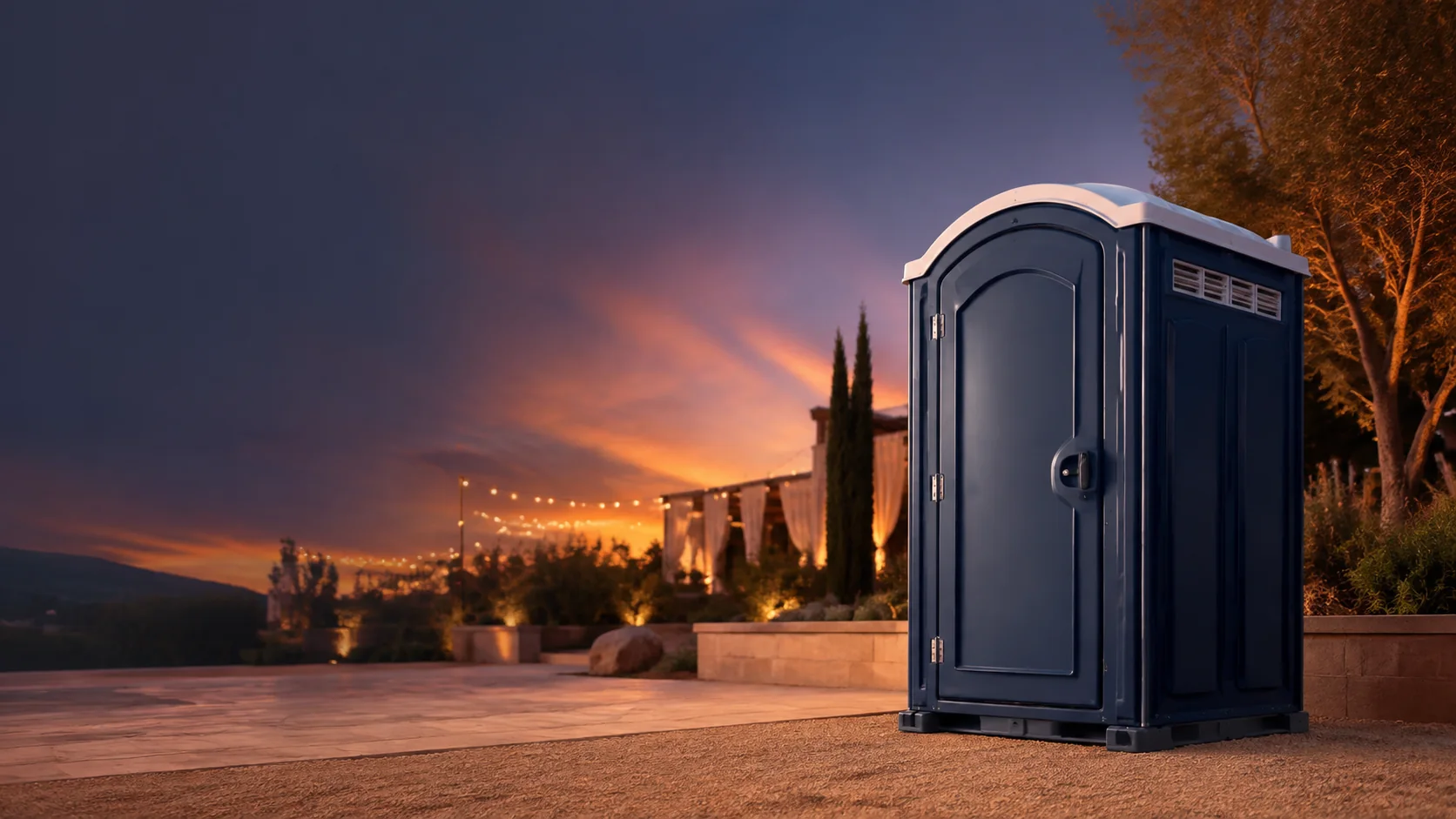 Portable restroom shown for rental planning in St. George, UT